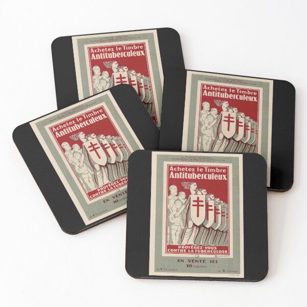 Item preview, Vintage French Art Deco Poster | Anti-Tuberculosis Stamps | Protect Against Disease | Historical Wall Art & Home Decor designed and sold by artofuniverse.