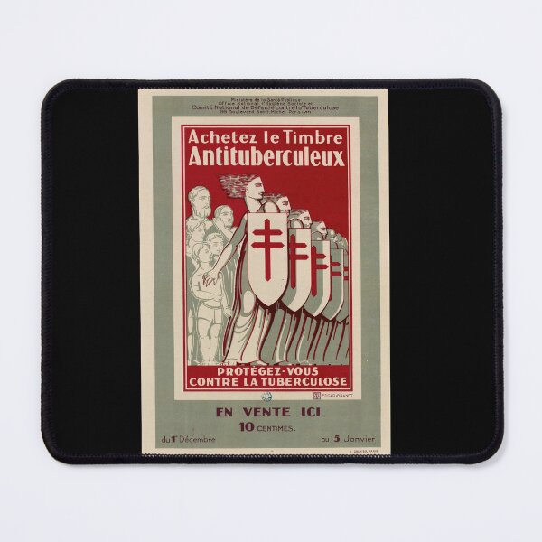 Item preview, Vintage French Art Deco Poster | Anti-Tuberculosis Stamps | Protect Against Disease | Historical Wall Art & Home Decor designed and sold by artofuniverse.