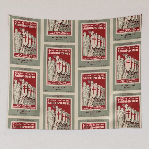 Item preview, Vintage French Art Deco Poster | Anti-Tuberculosis Stamps | Protect Against Disease | Historical Wall Art & Home Decor designed and sold by artofuniverse.