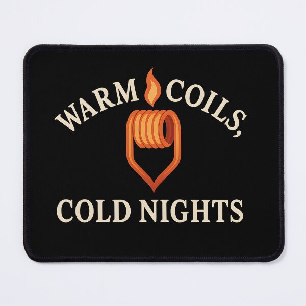Item preview, Warm Coils, Cold Nights – Minimalist Vape Winter Typography Design designed and sold by House of Taste Vape Designs.