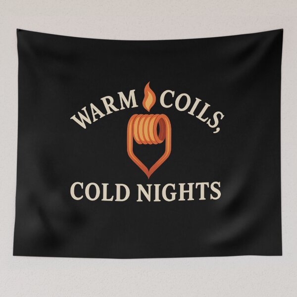 Item preview, Warm Coils, Cold Nights – Minimalist Vape Winter Typography Design designed and sold by House of Taste Vape Designs.