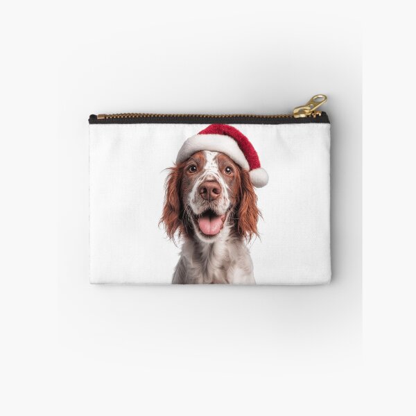 Item preview, Cute Irish Red and White Setter Christmas Art — Rossmore Setter Wearing Santa Hat designed and sold by LazyOwlStore.