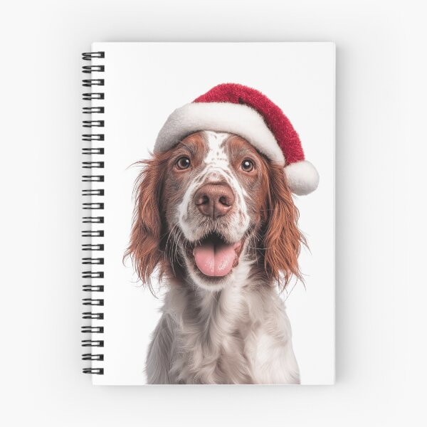 Item preview, Cute Irish Red and White Setter Christmas Art — Rossmore Setter Wearing Santa Hat designed and sold by LazyOwlStore.