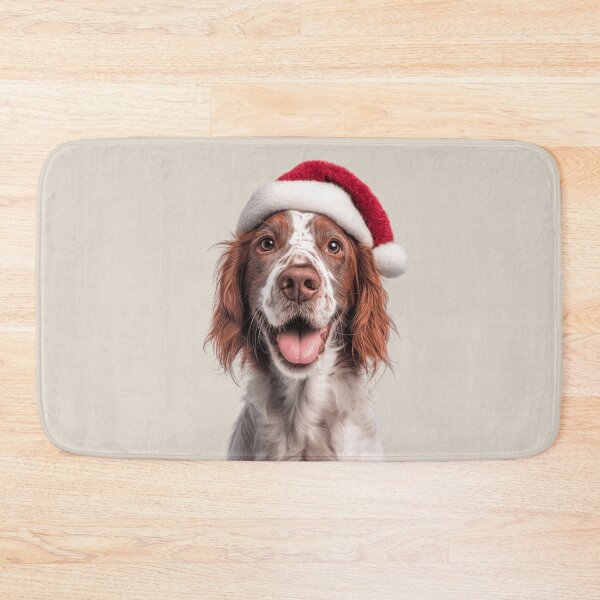 Item preview, Cute Irish Red and White Setter Christmas Art — Rossmore Setter Wearing Santa Hat designed and sold by LazyOwlStore.