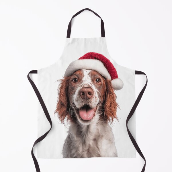 Item preview, Cute Irish Red and White Setter Christmas Art — Rossmore Setter Wearing Santa Hat designed and sold by LazyOwlStore.