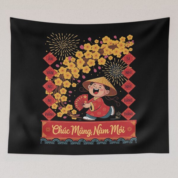 Item preview, Chuc Mung Nam Moi Happy New Year 2026 Vietnamese Boy  designed and sold by GGrizeldaRivas.