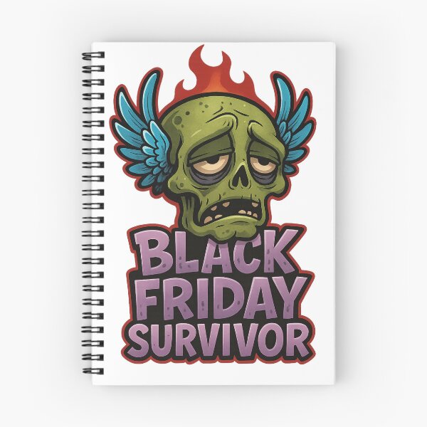 Item preview, Black Friday Survivor – Exhausted Skull designed and sold by BrodaVibe.