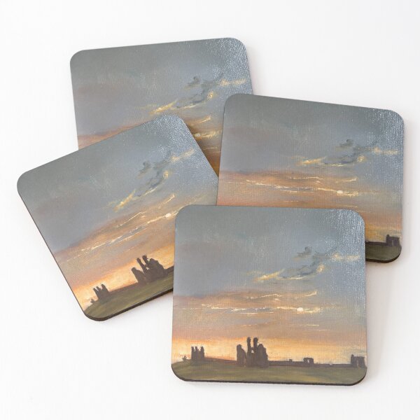 Item preview, Dawn Over Dunstanburgh - original oil painting/ wall art - Northumberland, Dunstanburgh, coastal designed and sold by UmbertoVittoArt.