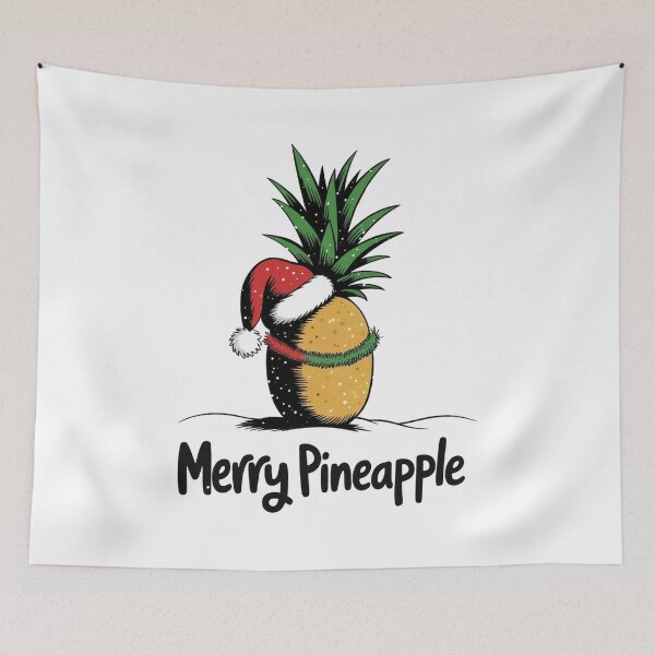 Item preview, Merry Pineapple Funny Christmas Tropical Design designed and sold by MonkiFlipp.