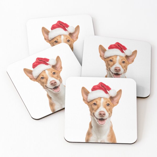 Item preview, Cute Portuguese Podengo Christmas Art — Portuguese Podengo Wearing Santa Hat designed and sold by LazyOwlStore.
