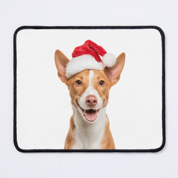 Item preview, Cute Portuguese Podengo Christmas Art — Portuguese Podengo Wearing Santa Hat designed and sold by LazyOwlStore.