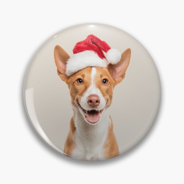 Item preview, Cute Portuguese Podengo Christmas Art — Portuguese Podengo Wearing Santa Hat designed and sold by LazyOwlStore.