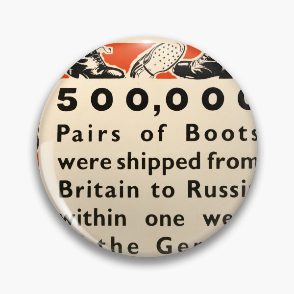 Item preview, World War II Propaganda Poster | British Support to Soviet Union | 500000 Boots Shipped | Bold Art & Historical Design designed and sold by artofuniverse.