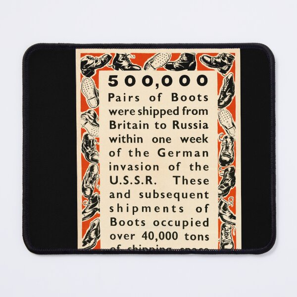 Item preview, World War II Propaganda Poster | British Support to Soviet Union | 500000 Boots Shipped | Bold Art & Historical Design designed and sold by artofuniverse.