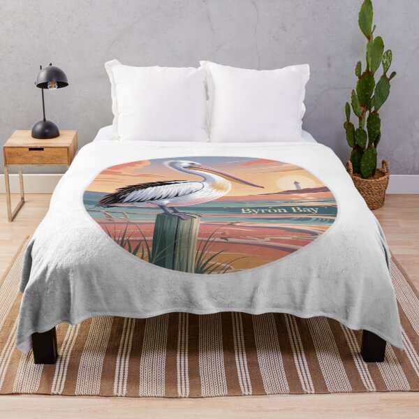 Item preview, Byron Bay Australian Pelican – Coastal Sunset Illustration designed and sold by CircinusStore.