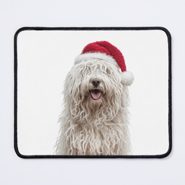Item preview, Cute Puli dog Christmas Art — Puli dog Wearing Santa Hat designed and sold by LazyOwlStore.