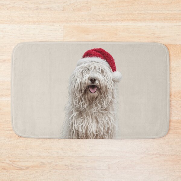 Item preview, Cute Puli dog Christmas Art — Puli dog Wearing Santa Hat designed and sold by LazyOwlStore.