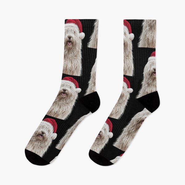 Item preview, Cute Puli dog Christmas Art — Puli dog Wearing Santa Hat designed and sold by LazyOwlStore.