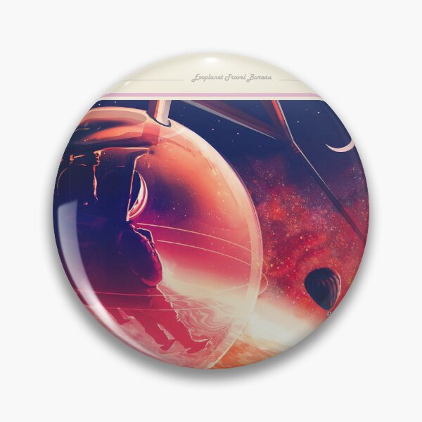Item preview, Explore 55 Cancri e Poster | Retro Futuristic Space Art | Lava Ocean & Hot Air Balloon | NASA Exoplanet Travel Series designed and sold by artofuniverse.