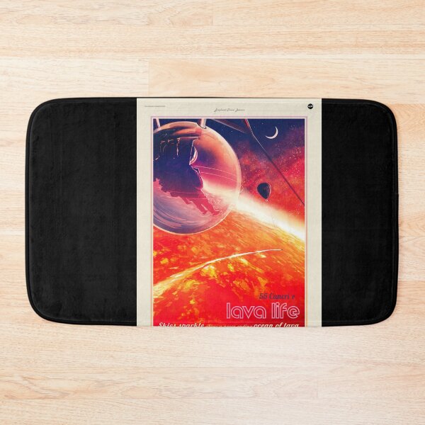 Item preview, Explore 55 Cancri e Poster | Retro Futuristic Space Art | Lava Ocean & Hot Air Balloon | NASA Exoplanet Travel Series designed and sold by artofuniverse.