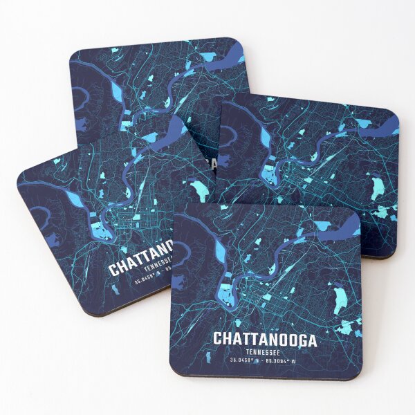 Item preview, Chattanooga Midnight City Map designed and sold by HomeLivingCo.