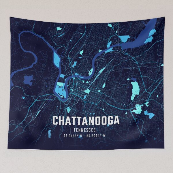 Item preview, Chattanooga Midnight City Map designed and sold by HomeLivingCo.