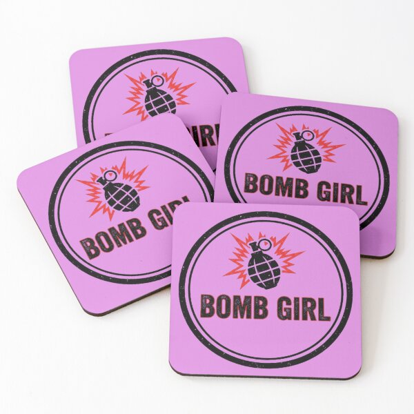 Item preview, BOMB GIRL Logo Reze Red Black designed and sold by Amelia Design.