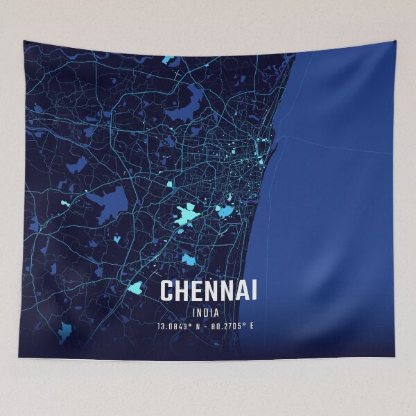 Item preview, Chennai Midnight City Map designed and sold by HomeLivingCo.