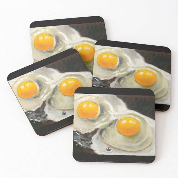 Item preview, Raw Eggs Painting, Oil Pastel Still Life, Realism, Egg Yolks, Breakfast, Protein designed and sold by JoyfulWhimsy.