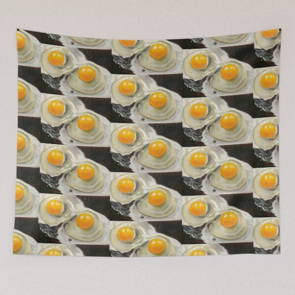 Item preview, Raw Eggs Painting, Oil Pastel Still Life, Realism, Egg Yolks, Breakfast, Protein designed and sold by JoyfulWhimsy.
