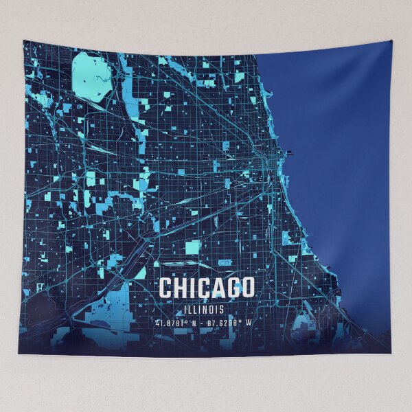Item preview, Chicago Midnight City Map designed and sold by HomeLivingCo.