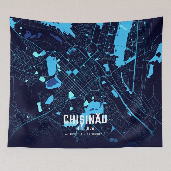 Item preview, Chișinău Midnight City Map designed and sold by HomeLivingCo.