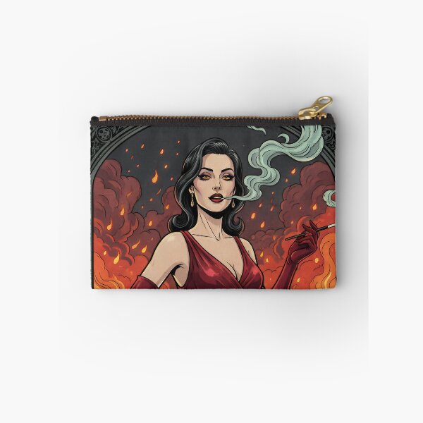 Item preview, Fiery Femme Fatale in Red Dress with Smoking Elegance. designed and sold by Spark2Seduction.