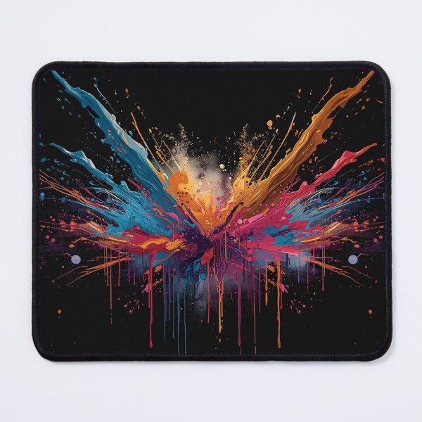 Item preview, Color Explosion Street Art – Abstract Paint Splash on Black Background designed and sold by PLUSHIWORLDtm.