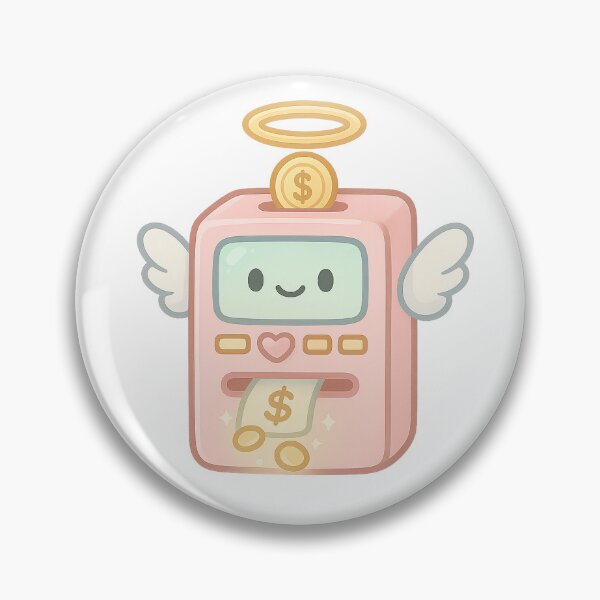 Item preview, Kawaii Angel ATM - Cute Money Machine Sticker | Money Sticker | Angel Aesthetic designed and sold by HerDreamCodes.
