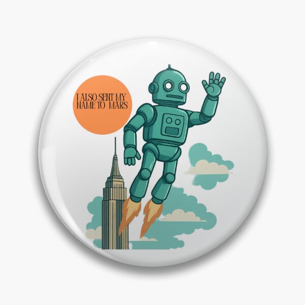 Artikelvorschau, Retro-Roboter fliegt zum Mars Cartoon Artwork entworfen und verkauft von DroolWorthyUS.