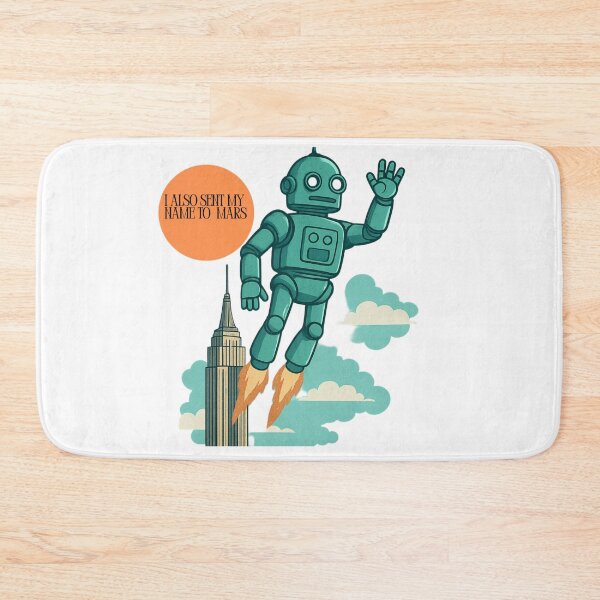 Item preview, Retro Robot Flying to Mars Cartoon Artwork designed and sold by DroolWorthyUS.