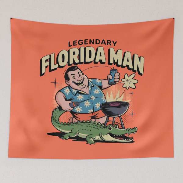 Item preview, Playful Steak Scene with Retro Florida Twist designed and sold by SplashTastic.