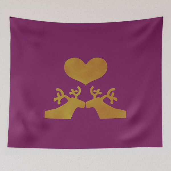 Item preview, Golden Reindeer couple on purple - Calm, Sensory-Friendly designed and sold by CreaTwinkles.