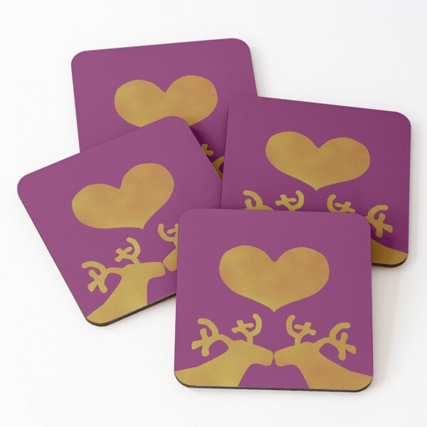 Item preview, Golden Reindeer couple on purple - Calm, Sensory-Friendly designed and sold by CreaTwinkles.