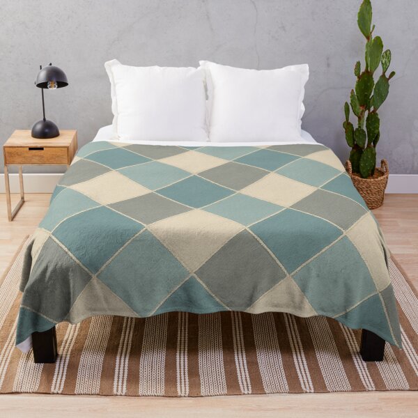 Item preview, Ice blue diamond pattern – Modern and soothing textile design designed and sold by Tommandjerry.