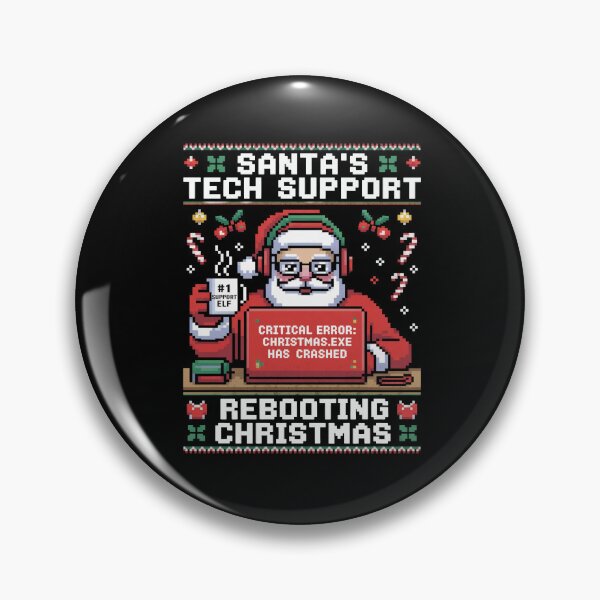 Item preview, Santa’s Tech Support Rebooting Christmas System Error Pixel Art designed and sold by FreshVibe Prints.