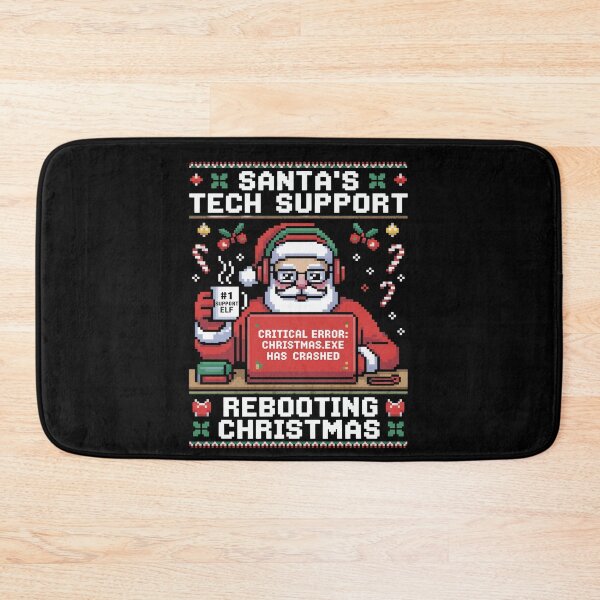 Item preview, Santa’s Tech Support Rebooting Christmas System Error Pixel Art designed and sold by FreshVibe Prints.