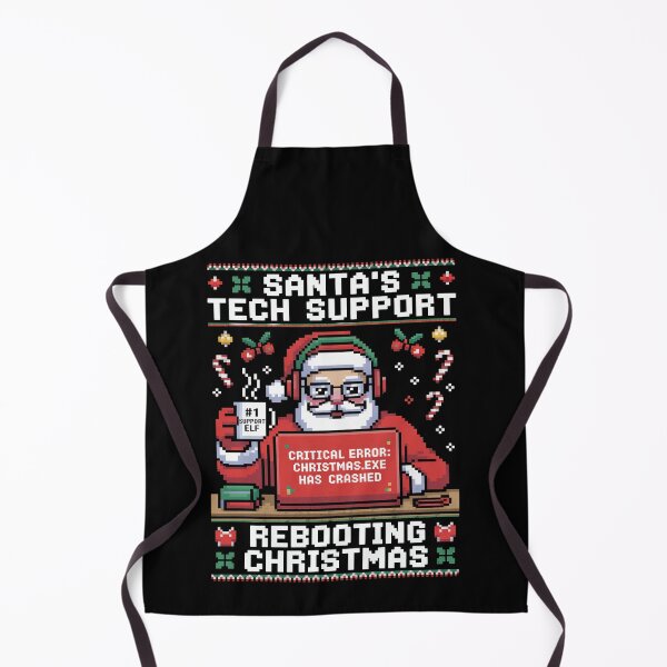 Item preview, Santa’s Tech Support Rebooting Christmas System Error Pixel Art designed and sold by FreshVibe Prints.