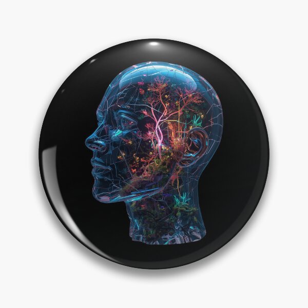Item preview, Fractured Glass Mind – Neon Botanical Neural Universe designed and sold by PLUSHIWORLDtm.