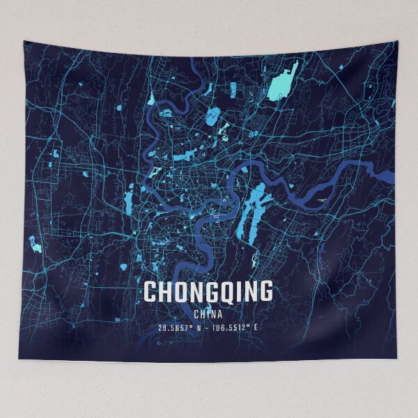 Item preview, Chongqing Midnight City Map designed and sold by HomeLivingCo.
