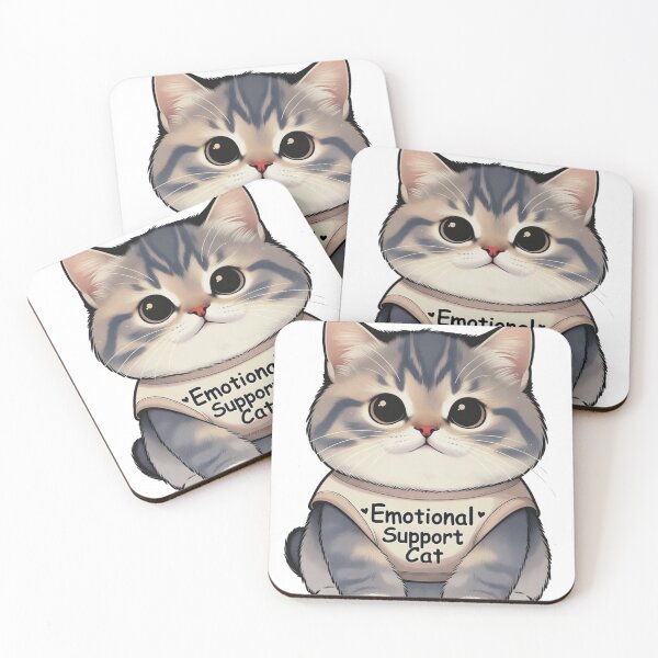 Item preview, Emotional Support Cat – Cute Comfort Kitty T-Shirt designed and sold by EcoArtTees.