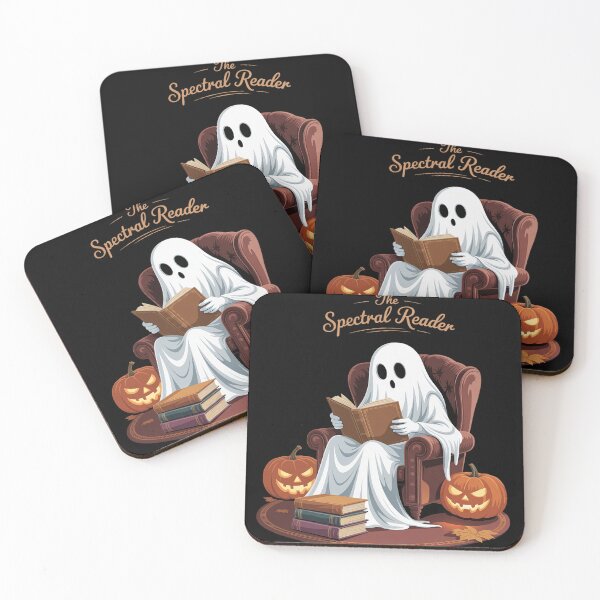 Item preview, Fantasma adorable leyendo libros, calabaza de Halloween designed and sold by MonsterBuddiess.