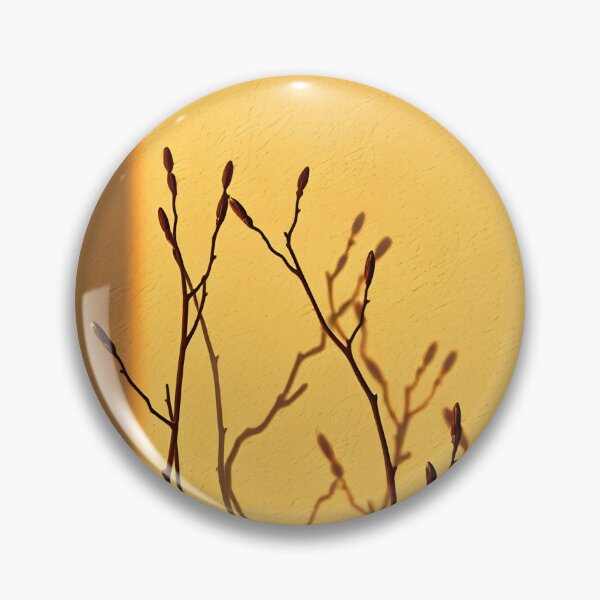 Item preview, Empty Thin Twigs with Shadows – Shadowplay on Dark Orange Wall designed and sold by EmeraldeaArt.