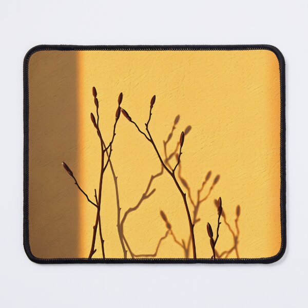 Item preview, Empty Thin Twigs with Shadows – Shadowplay on Dark Orange Wall designed and sold by EmeraldeaArt.